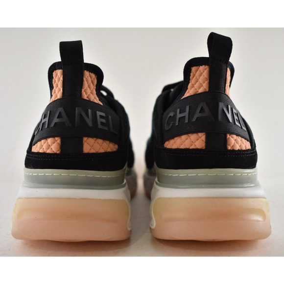 Chanel 21K Mens Blue Green White Black CC Logo Low Top Trainer Sneaker 44 11 - Picture 12 of 14